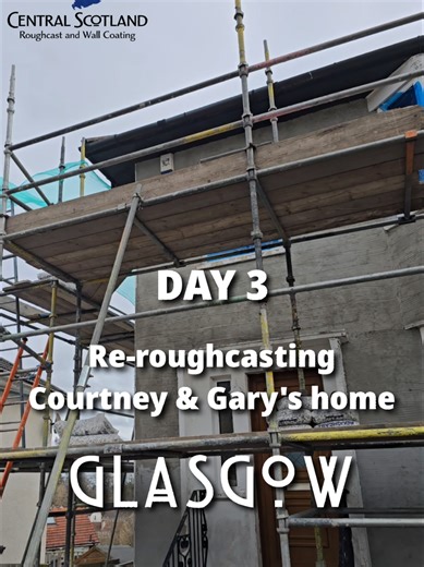 🎥ROUGHCAST - WALKTHROUGH VIDEO🎥 DAY 3 Of Re-roughcasting Courtney & Gary's home in Glasgow. Massive thanks for all the enquiries, new followers, likes, shares and comments on the last 2 videos 🙏 Keep following if youre enjoying the videos and please share if you know anyone, or if you, yourself are looking to upgrade your homes exterior walls anywhere across Glasgow and the Central belt. Our services ✅️ Small Roughcast and Render repairs ✅️ Full home Re-roughcasting ✅️ K Rend - Silicone Rende