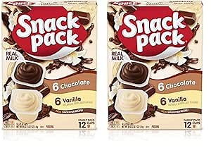 Amazon.com : Snack Pack Chocolate and Vanilla Flavored Pudding Cups Family Pack, 12 Count Pudding Cups (Pack of 2) : Everything Else