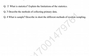 Q. 2 What is statistics? Explain the limitations of the statist... | Filo