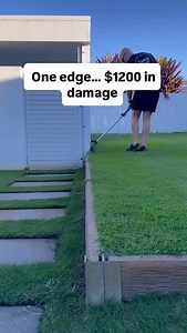 This edge has destroyed two reel mowers not because of the drop but because of the metal brackets holding the sleepers. The reels have hit those brackets and bent them beyond repair, $1200 down the drain. I’ve learned my lesson… now I edge this section by hand every week to avoid another costly mistake. Anyone else hit something like this with a mower? | Turf N Surf