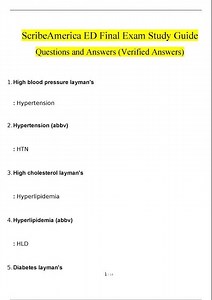 Scribe America ED Course Final Exam Study Guide Questions and Answers 2024 2025 Verified Answers