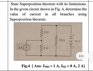 State Superposition theorem with its limitations. In the given ... | Filo