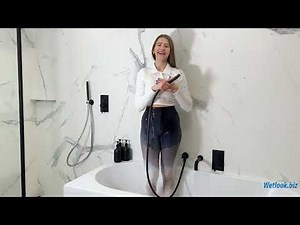 Sister Wetlook Shower in Sport Outfit | Soaked Clothes Transformation