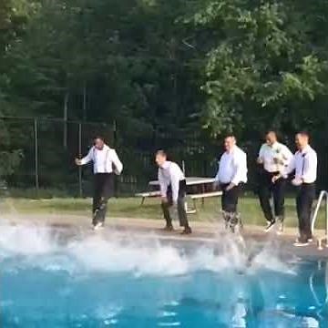 Wedding Pool Jump