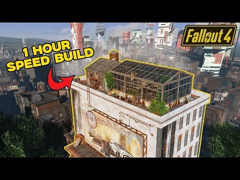 I Built a Secret Rooftop Greenhouse Base in Fallout 4 – Full Build! (Relaxed play)