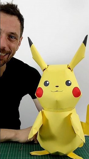 How to make a Pikachu puppet from paper #pikachu #pokemon #paperpuppet #papercraft #handpuppet