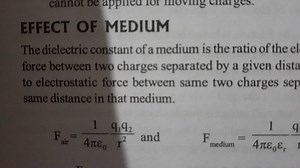 EFFECT OF MEDIUM The dielectric constant of a medium is the rat... | Filo