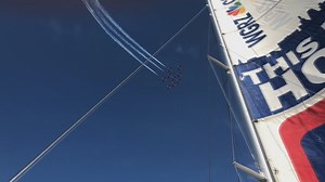 Canadian Forces Snowbirds fly over Buffalo