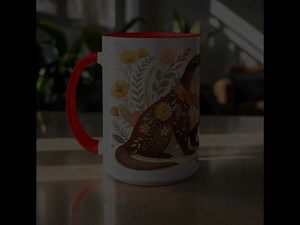 Floral Otter Mug Cute Animal Coffee Cup Unique Drinkware Gift Idea - Etsy