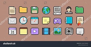 1,415 Folder Icon Pixel Art Stock Vectors and Vector Art | Shutterstock