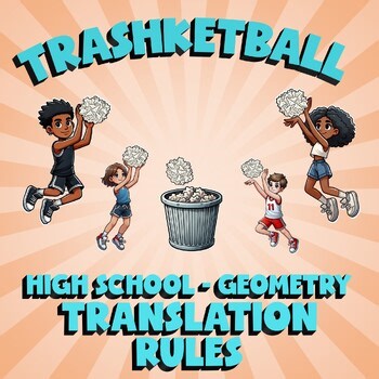 Translation Rules TRASHKETBALL Math Game - No Prep Geometry Review Activity