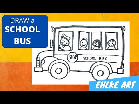 How to DRAW a cartoon SCHOOL BUS