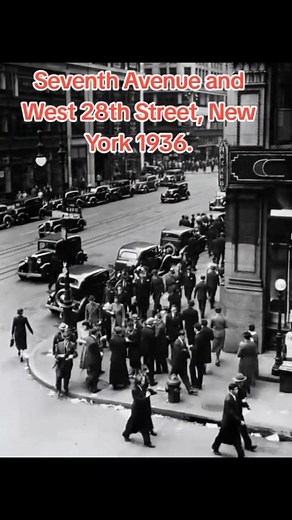 Seventh Avenue and West 28th Street New York 1936 #historicalphotos #history #oldhistory #historyfacts #oldphotos | The Knowledge Hub