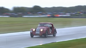 Charles Morgan, grandson of the Morgan founder, laps a very wet Goodwood Motor Circuit in this beautiful 1961 Morgan Plus 4. #GoodwoodRevival | Goodwood Road & Racing