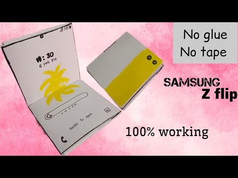No glue no tape paper crafts || samsung galaxy z flip model || paper phone making ideas|| 📱 simple