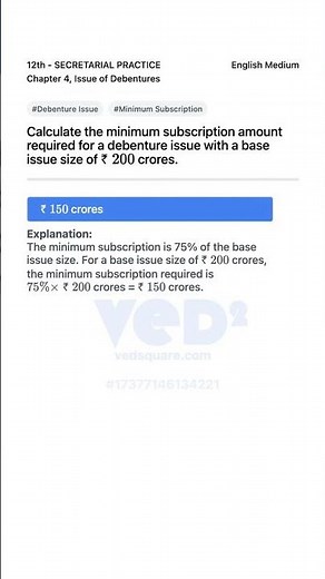Minimum Subscription for Debenture Issue Secretarial Practice 12th
