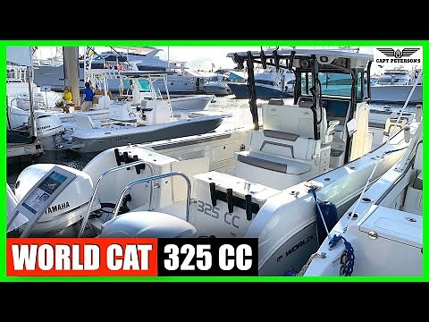 WorldCat 325 CC Fishing Catamaran {Walk Through} at Fort Lauderdale International Boat Show