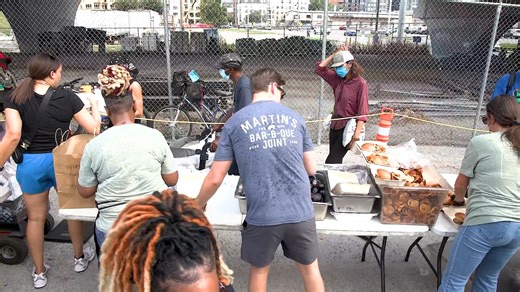 We want to give a HUGE shoutout to Martin's BBQ Joint for providing dinner for our unhoused friends at "Church Under the Bridge"! What an amazing team to work with and the bbq was definitely a big hit with everyone! We are better together and partnerships like these make the mission of The Bridge possible! If you or someone you know has a restaurant that would like to partner with us by sponsoring an outreach and/or providing food and serving our friends, we would love to talk! Email us at carri