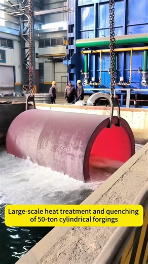 50-ton cylindrical forging quenching video #pipefitting #steelpipe