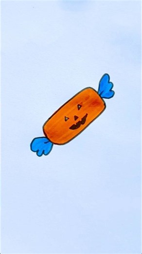 Easy helloween candy 🍬 drawing for kids #helloween #drawing #kidsart