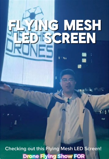 Flying Mesh Screen! Flexible LED Flag Screen for new advertising! #ledscreen #leddisplay #leddisplayfactory #droneshow #events