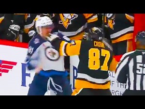 Sidney Crosby Kyle Connor Fight | Winnipeg Jets vs Pittsburgh Penguins 2024 NHL Highlights