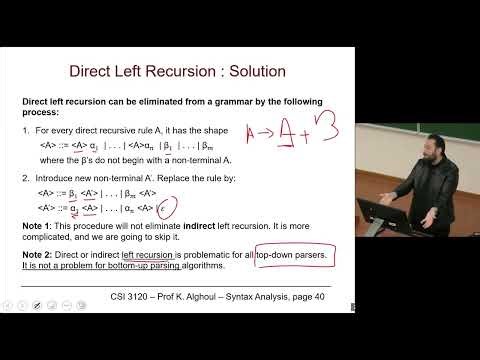 CSI3120 - 09 - Syntax Analysis part 3 - Concepts of Programing Languages