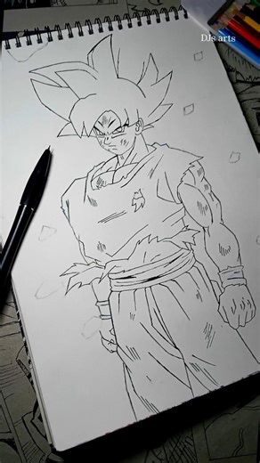 🤔I try first time free hand method for goku🔥 #shorts #goku #anime #animedrawing #anime #trending