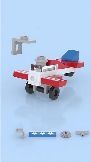 LEGO Micro Biplane ✈️⭐ USA Colors Take Flight! 🏆🔥 #lego
