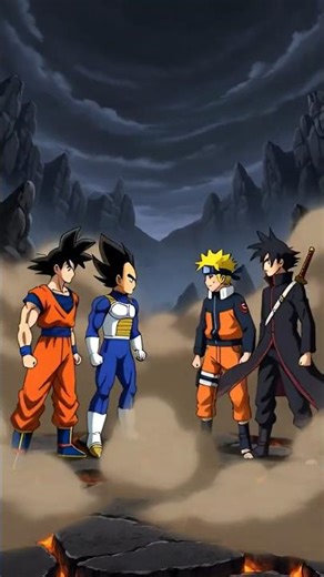 Goku and Vegeta vs Naruto and Sasuke who actually wins #anime #dragonball