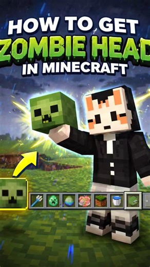 😱 Want to get a Zombie Head in Minecraft? #minecraft #minecraftshorts #gaming