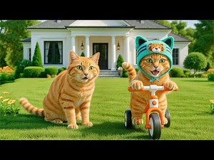 Mama Cat Trims Fur on the Farm and Makes Tiger Hat For Kittens At Home 🐾🧶🎩