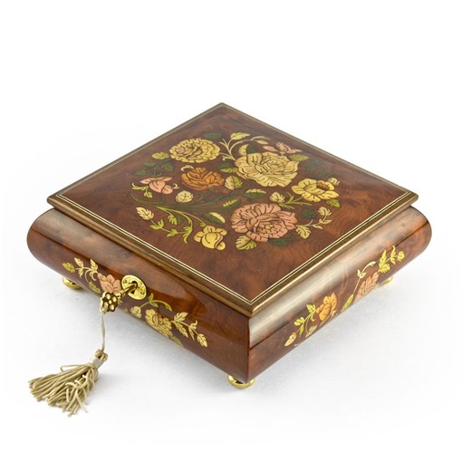 Gorgeous 23 Note Spring Roses Inlay Musical Jewelry Box With Lock and Key - Many Songs to Choose - Etsy