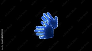 Symbol sign language. Blue Electric Glow Storm. looped video. Alpha channel black Stock Video