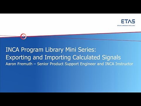 INCA Program Library: Exporting and Importing Calculated Signals