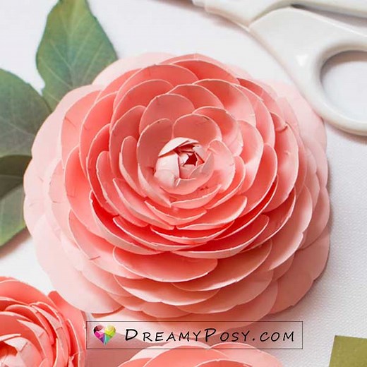 Camellia paper flower tutorial and template
