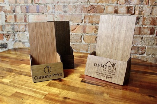 Custom Engraved Wood Menu Holder: Take-out Brochure Display - Etsy