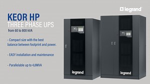 The Keor HP Three-Phase UPS range is available in three types of cabinet with total power rating up to 4.8 MVA. The optimised cooling system enables positioning of the UPS against the wall and side by side with other equipment without affecting performance. Full front access permits easy installation and fast maintenance operation. 📌 Compact size with the best balance between footprint and power 📌 High efficiency up to 95% 📌 Easy installation and maintenance 📌 Integrated transformer for the 