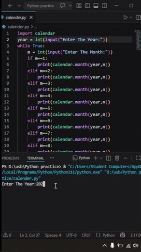 Calender app in python #python #coding #app