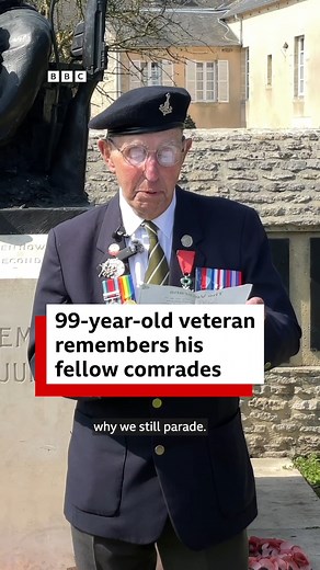 This soldier read the poem The Veterans to remember those who died in WW2. | BBC Yorkshire