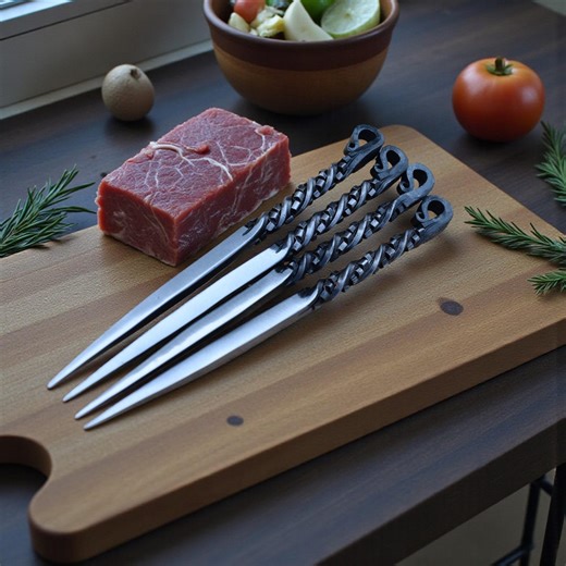 Hand Forged Medieval Iron Food Stick – Set of 4 | Rustic Cooking & Campfire Accessory - Etsy UK