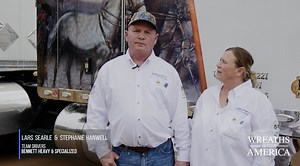 Lars Searle and Stephanie Hanwell are team drivers with Bennett Heavy & Specialized (BHS) division. They joined BHS in 2018 and haul ammunitions and explosives. As Bennett Rolling Ambassadors, the couple traveled to Maine to pick up and deliver over 20,300 wreaths to Andersonville National Cemetery on December 18, 2021 for Wreaths Across America Day. Learn more here: https://bit.ly/3zvqU9y If interested in driving opportunities with BHS, please visit www.drive4bhs.com #WreathsAcrossAmerica #Ande