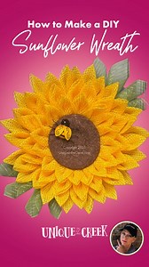 3.8K views · 26 reactions |  Check out this STUNNING sunflower wreath for summer! Laurie made this wreath using the UITC™ Large Wreath Board + Materials from Unique in the Creek!  Full video: https://www.youtube.com/watch?v=qMN-07D7Jic #summer #crafting #wreath #wreathmakers #makersgonnamake | Unique in the Creek Ltd. | Facebook