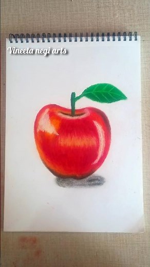 How to draw a realistic apple using oil pastels 🍎 #shorts #art #drawing #drawingtutorial #howtodraw