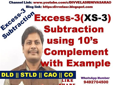 Excess-3 Subtraction using 10's Complement || XS-3 Subtraction using 10's Complement || DLD || STLD