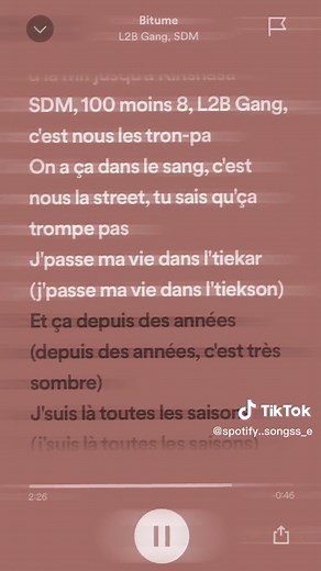 L2B Gang, SDM - Bitume 💗 #pourtoi#fyp#prt#l2bgand#sdm#lyrics#foryoupage#bitume#speedup#song#speed#speedsong#foryou