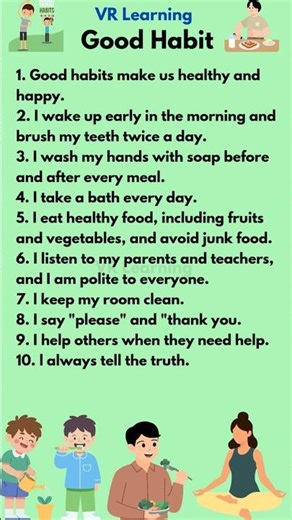Easy 10 lines essay on Good Habits || #goodhabits