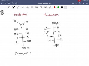 Draw the Fischer projection for the oxidation and the reduction products of D-mannose. What are the names of the sugar acid and the sugar alcohol produced?Figure can't copy | Numerade
