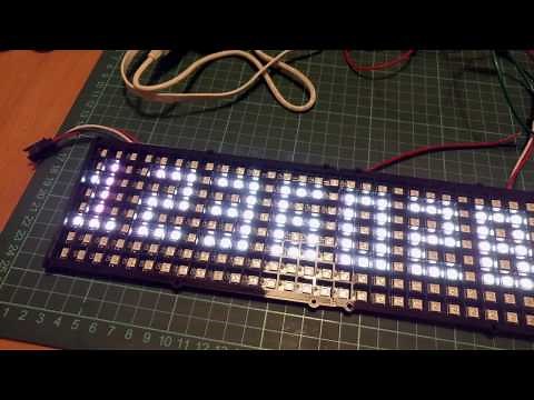 32x8 RGB LED Matrix 3D Printed Diffuser Grid