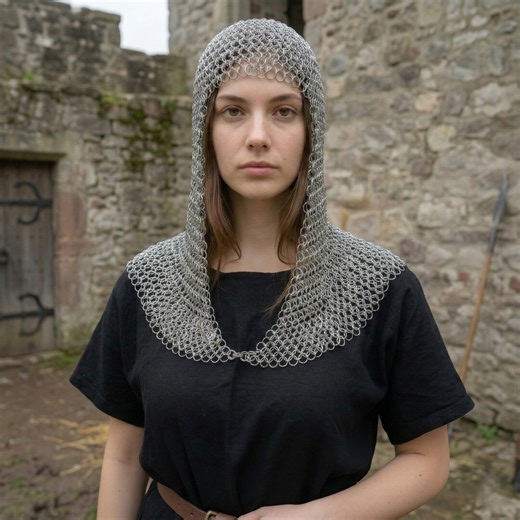 Women’s Medieval Chainmail Coif – Steel Hood Armor - Etsy